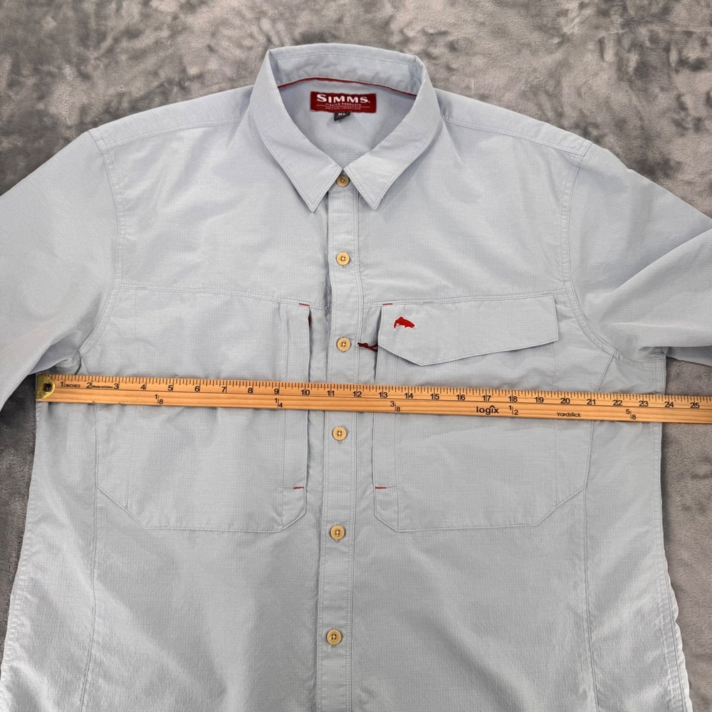 Simms Fishing Products Mens XL Blue Short Sleeve Button Up Fishing Shirt 38897‎ - Picture 7 of 9